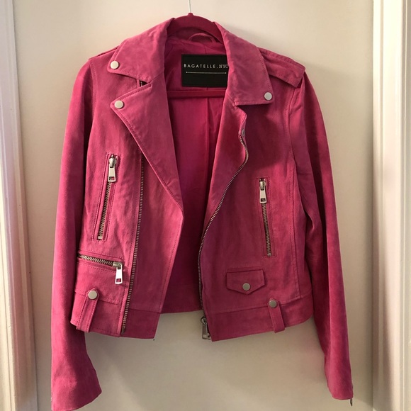 hot pink suede jacket